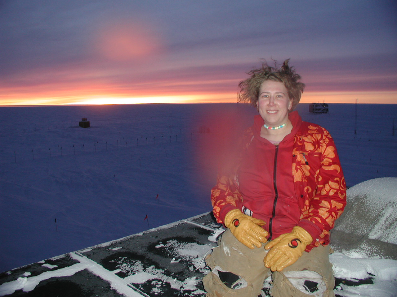 me and an imminent sunrise at south
pole